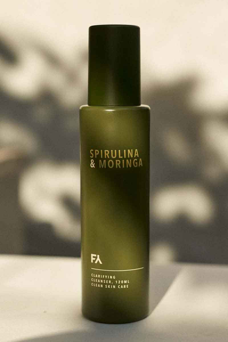 image of the spirulina and moringa clarifying cleanser for skincare routines